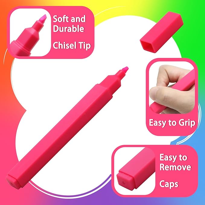 Vitoler Highlighters Assorted Colors,12pcs No Bleed Highlighters,Chisel Tip Cute Highlighter for School Office Supplies