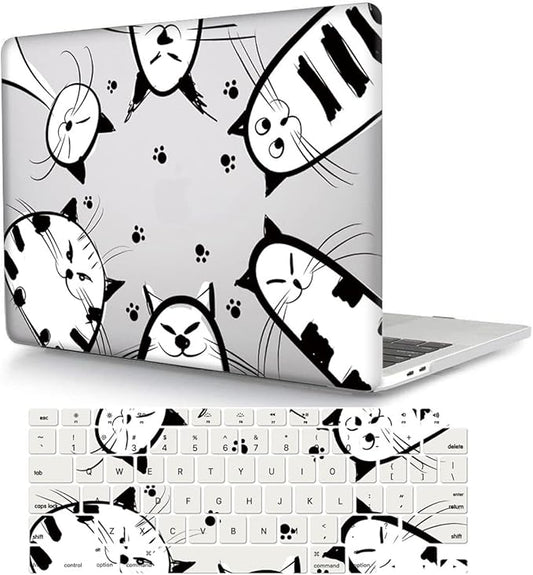 Case Compatible with MacBook Retina 12 Inch(Model A1534, Release 2017 2016 2015),Plastic Hard Shell Protective Cover & Keyboard Skin for MacBook 12 Inch with Retina Display - Cat