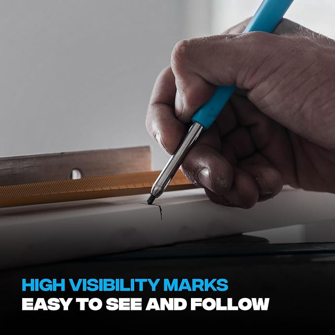 OX Tools Pro Tuff Carbon Marking Pencil with 10-Pack Basic Graphite Replacement Lead