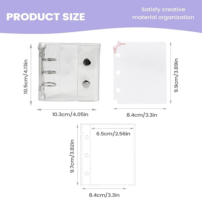 Transparent Binder,Portable Sticker Notebook - Portable Sticker Book | for Journal Cards Receipts Tickets Small Accessories Students Teachers Office Professionals Administrative Staff School