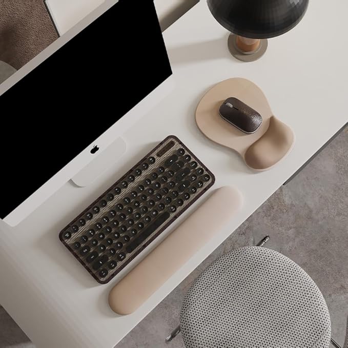 ErgoComfort Gel Wrist Rest Mouse Pad-Ergonomic Office Mousepad with Wrist Support-Non-Slip, Design Desk Accessories Mat for Home&Game Decor (06Mocha Sand)