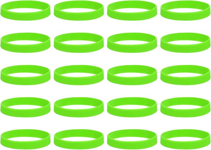MECCANIXITY 100Pcs Silicone Rubber Bands Non-slip 4 Inch Flat Elastic Rubber Wrapping Bands for Books, Traps, Art, Wrapping Paper, Cord Wraps, Green