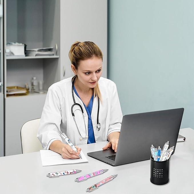 Cute Dental Pens Set – Tooth & Dentist-Themed Ballpoint Pens for Dental Hygienists, Assistants, Students, Kids – Fun Oral Care Stationery for Clinic, School, or Office – Perfect Dentist Gift, 10 Pack