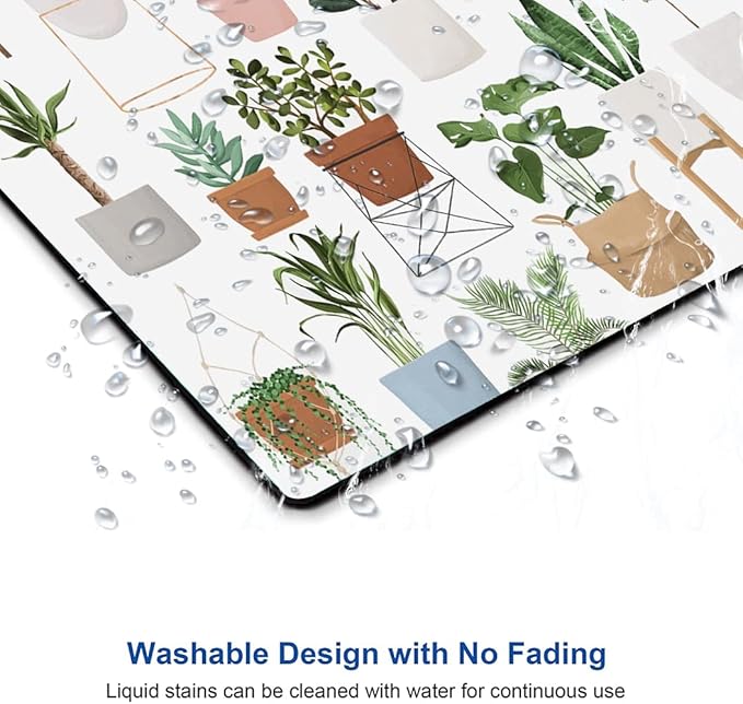 Hokafenle Mouse Pad, Square Personalized Computer Mouse Pads with House Plants Design, Washable Mouse Mat, Office Home Non-Slip Rubber Base Mousepad