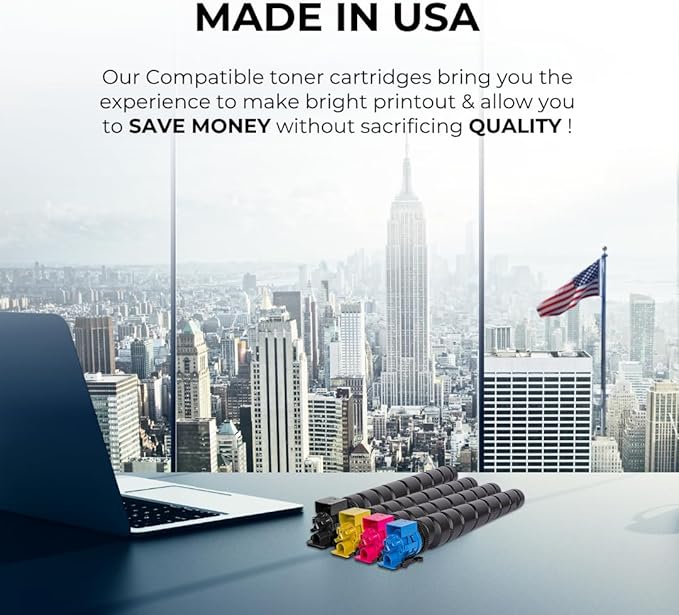 Toner Pros TK-8547 Replacement Toner Cartridge Set for Kyocera TASKalfa 4054ci 5054ci Printers – High Yield Black & Color Toner – 30,000 Page Yield – Made in USA – Office Printer Toner