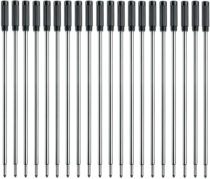 MengRan 4.5'' Ballpoint Pen Refills, Medium Point Pen Refill -Black Ink Pen Refills.Pack of 20 (Black Ink)