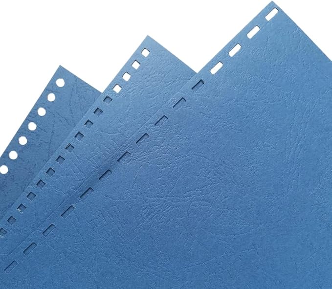 Rayson LBC230G Paper Binding Cover, Leather Texture 12 mil Binding Cover, 8-1/2 x 11 inches Blue Presentation Leathergrain Binding Covers, 100/Pack
