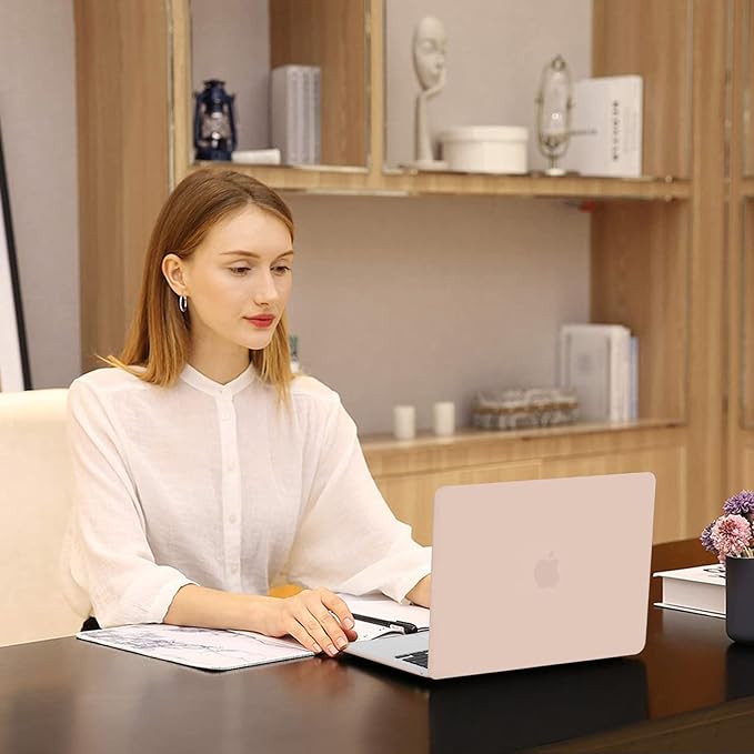 MOSISO Compatible with MacBook Air 13 inch Case 2025 2024 2023 2022 M4 A3240 M3 A3113 M2 A2681, Plastic Hard Shell&Keyboard Cover&Screen Film&Type C for MacBook Air 13.6 inch Case, Camel