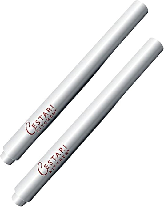 Cestari Chalk Pen Set | Bold White Liquid Chalk Marker with 2mm Fine Tip for Writing and Drawing | Erasable Chalkboard Label Chalk Paint Pen | Organizing, Parties, Spices, Weddings, Crafts | 2 pack