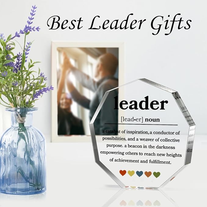 Thank You Gifts for Leader Boss Mentor Supervisor PM Retirement Leaving Coworker Farewell Bosses Day Promotion Celebration Christmas Birthday Work Office Gift Great Leaders Decorative Signs Plaques