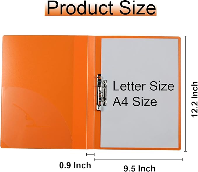 Acocony Punchless Binder with Clamp Letter Size Punchless Clamp Binder 8.5 x 11 Report Covers Plastic Dazzling Multicolor Pack of 5