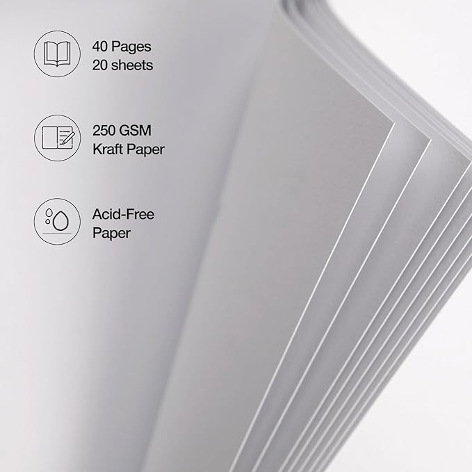 potricher 8 x 8 Inch DIY Scrapbook Album 40 Pages Hardcover Kraft Paper Scrap Book Photo Albums Memory Book for Wedding and Anniversary Family (White, 8 Inch)