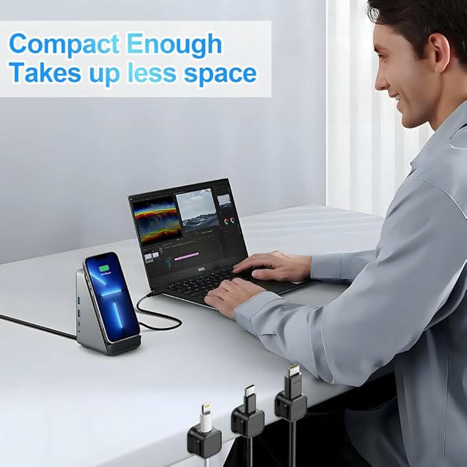 18 Pack Cord Organizer Holder,Magnetic Cable Clips Management, Easy Adhesive Phone USB Charger Cord Keeper, Hide Or Organize Desk Cable for Kitchen, Office, Car, Nightstand （Black）