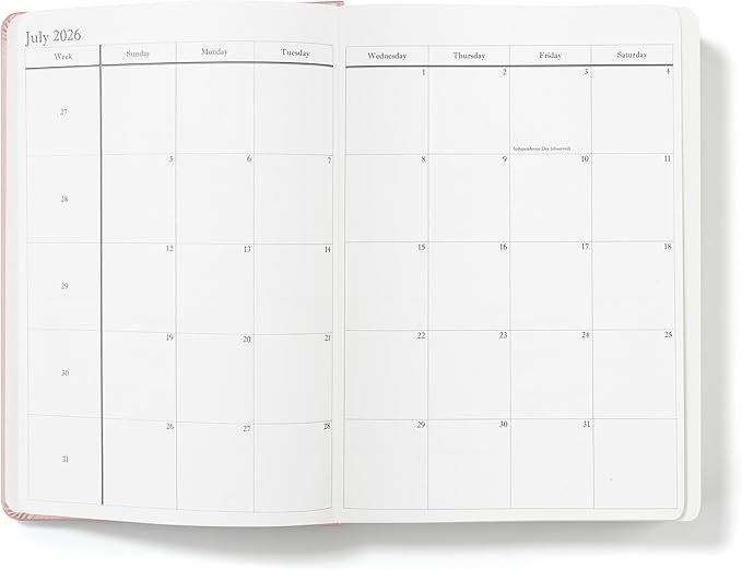 Wykeham's Executive 2026 Daily Journal Planner – US Public Holidays & Format – Customization Available (Personalized Rose, 8.5"×5.5")
