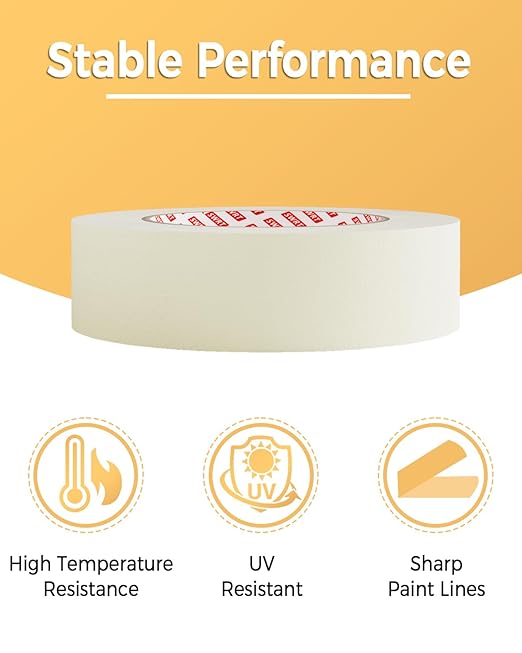 SWRT 48 Rolls Masking Tape 1 Inch x 55 Yards, 2640 Yards Total – Bulk Value Pack with Strong Adhesion & Clean Removal, Easy Tear Painter’s Tape for Multi-Surface Painting, Labeling & Crafts