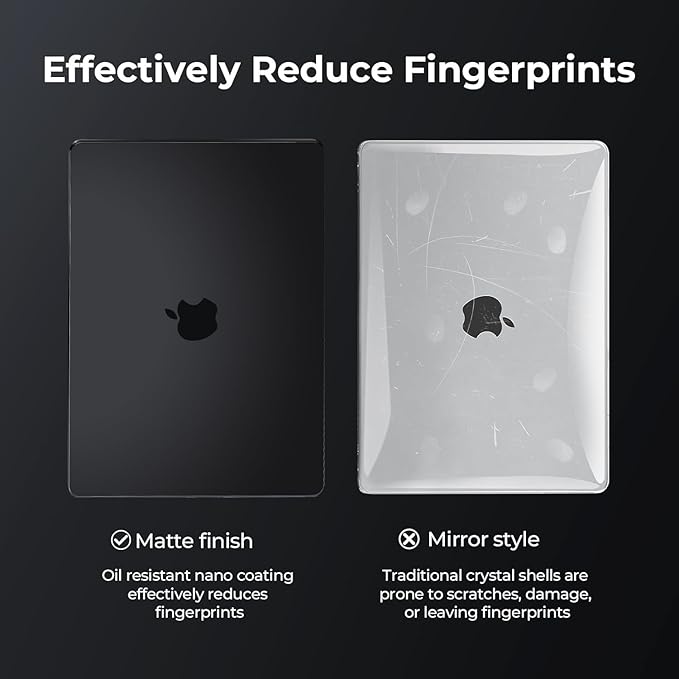 KEROM Space Black Case for MacBook Pro 14 inch 2025-2021 M5 M4 M3 M2 M1 Pro/Max Chip A3434 A3112 A3185 A3401 A2918 A2992 A2779 A2442, Frosted Matte Plastic Hardshell & Keyboard Cover, Black Clear