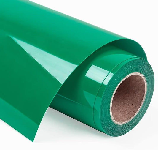 VINYL FROG Heat Transfer Vinyl Roll HTV Vinyl - 12" x12ft Green Iron on Vinyl for T-Shirts, Heat Press Vinyl for DIY Craft Designs (Green)
