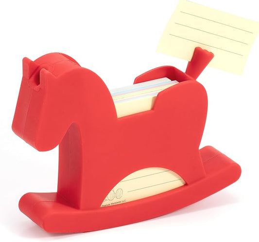 Li&Zhao Horse Sticky Note Holder - Cute Post It Note Dispenser Memo Dispenser Pen Holder Sticky Note Dispenser Post It Note Holder Notepad Holder for Desk School Office(Red)
