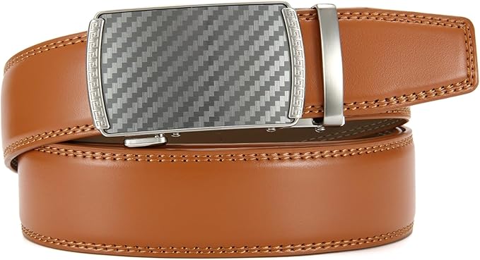 CHAOREN Mens Belt Leather Ratchet Belt - Customizable Fit, Effortless Style (35mm)