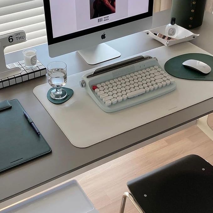 YUNZII ACTTO B303 Wireless Typewriter Keyboard, Bluetooth Connection, Cute Retro Aesthetic Design with Integrated Stand for Tablet, Phone, PC and Win/Mac/Android (B303, Sweet Mint)