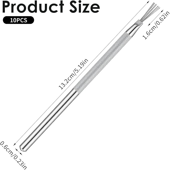 10Pcs Clay Needle Tools, Stainless Steel Feather Wire Texture Tool, Clay Needle Ceramic & Modeling Carving Tools for Ceramic Pottery Sculpting Texturing DIY Craft