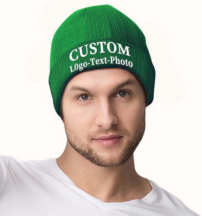 Custom Beanie for Men Women Bulk Custom Winter Hat Beanies with Logo Text Image Personalized Knit Hats Gifts for Business