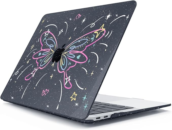 for MacBook Air 13 inch Case 2018 2019 2020 2021 2022 Release A2337 M1 A2179 A1932 Retina Display & Touch ID, Plastic Hard Shell Case +Keyboard Cover+Screen Protector+Webcam Cover, Butterfly