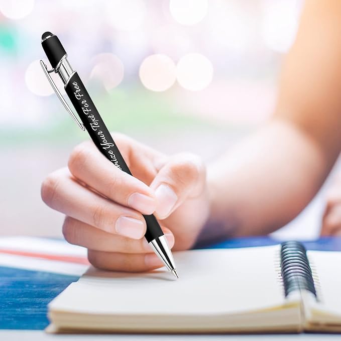 Max 500 Pcs Personalized Pens Bulk, Custom Pens with Free Engraving, Customized Stylus Tip Ballpoint Pen with Your Name Massage Text for School Office Business Graduation Anniversaries-150 Packs