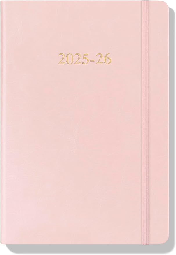 Wykeham's Executive 2025-26 Daily Journal Planner – Customization Available – Mid-Year Academic Diary (Rose, 8.5"×5.5")