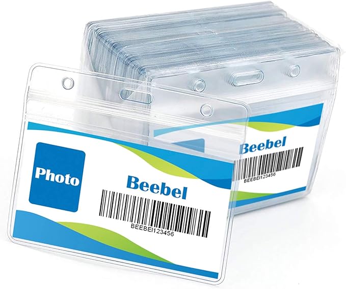 Beebel ID Badge Holder Lanyards with Waterproof Badge Card Bulk Lanyard for Name Tags Holders(Blue)