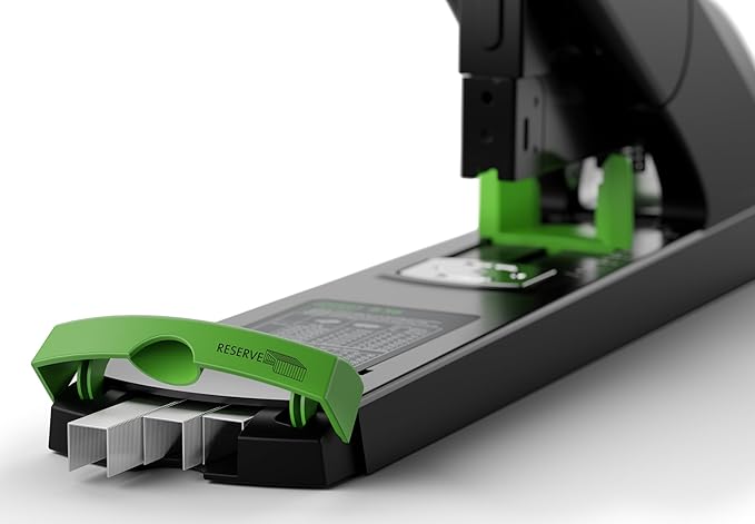 Novus B56 re+New Heavy Duty Stapler, 200 Sheet Capacity, Made of 82% Recycled Plastic, German Engineered, Adjustable Guide, 25 Yr. Warranty, Black (023-0066)