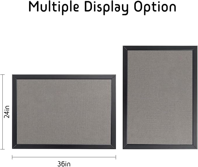 Gideal Cork Board Bulletin Board, 24 x 36 Inch Cork Boards for Walls, Large Cork Board for Office, School & Home with Imported Solid Wood Frame and Grey Canvas, Wall Mounted Notice Boards, 2 Pack