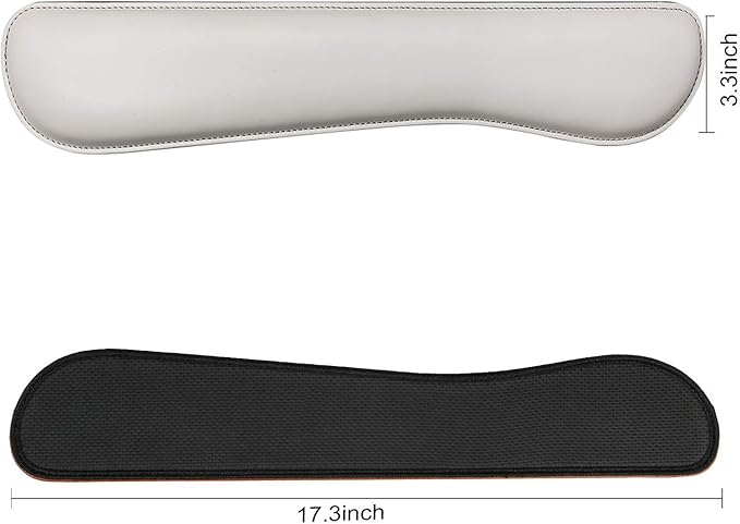 RICHEN Ergonomic PU Leather Keyboard Wrist Rest and Mouse Pad with Wrist Support, Memory Foam Set for Office and Gaming, Comfortable & Lightweight for Easy Typing & Pain Relief (White)