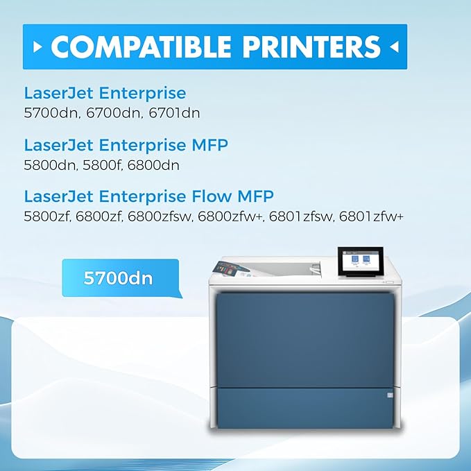 213A Toner Cartridge 4-Pack Set with Chip Replacement for HP 213A 213X W2130X W2130A Compatible for HP Color Laserjet Enterprise 5700dn MFP 5800dn 6700 6701dn 6800 6801dn Laser Printer Ink Black Color