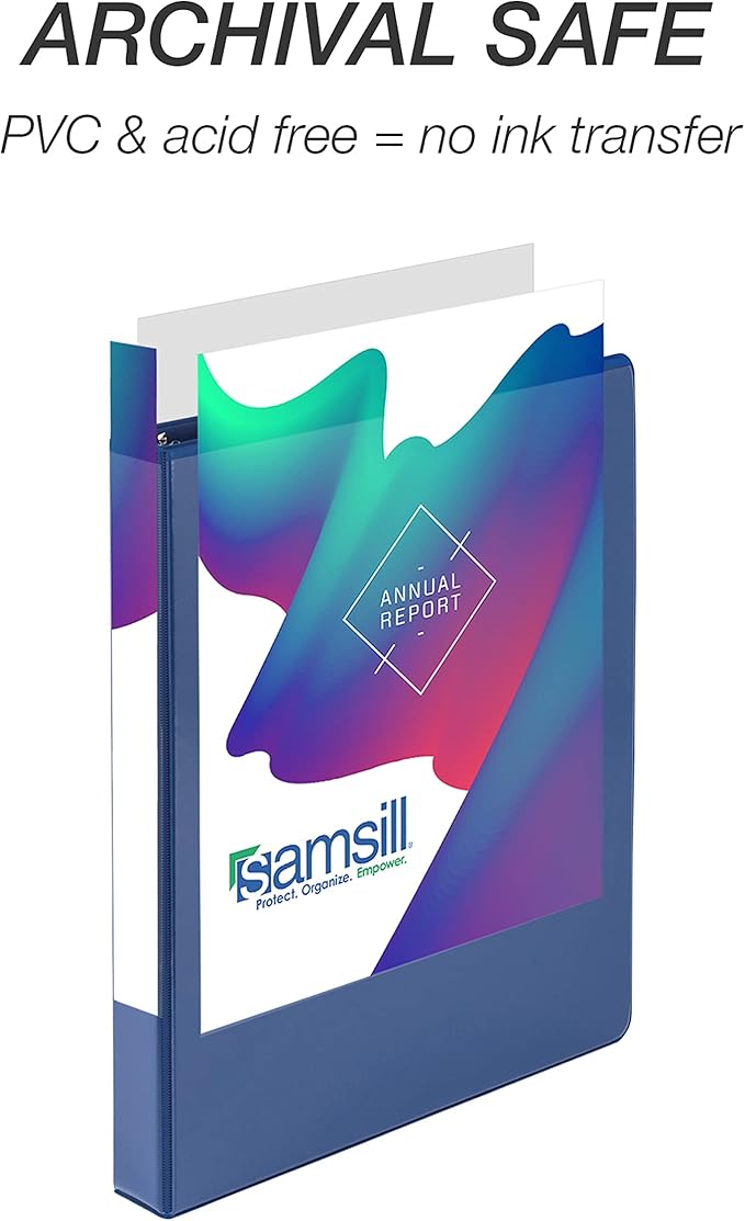 Samsill Durable 1 inch 3 Ring Binder, Made in USA, D Ring Binder, FSC 100% Recycled Chipboard, Fashion Assortment, 12 Pack