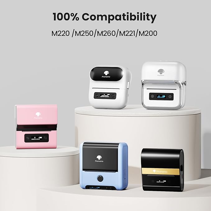 Phomemo 2.75'' x 3.14'' Labels - Compatible Phomemo M220 M200 Address, Barcode Labels - Direct Thermal Labels, Black in White,1Roll / 100 Labels