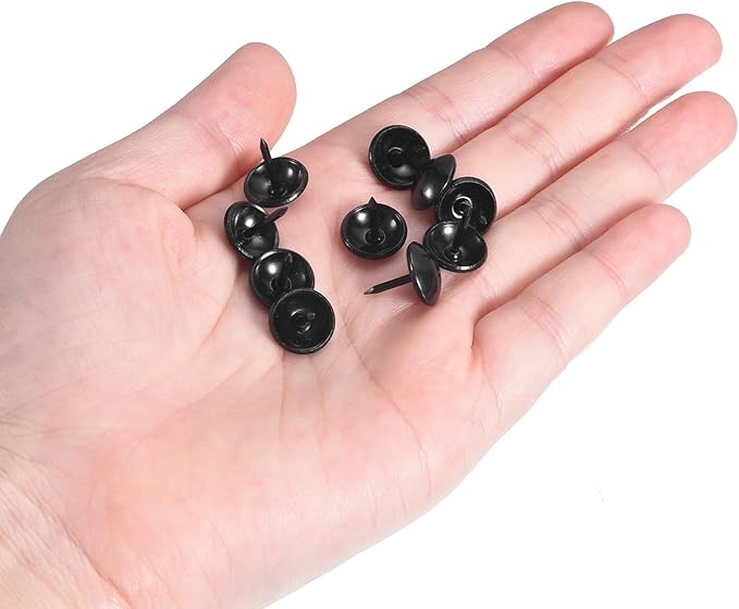 uxcell Upholstery Tacks Nail Pins Furniture, 150Pcs 11x13mm Thumb Tack Pins Assortment Kit Carbon Steel for Home Sofa DIY Decorative Nail Heads Nails, Black