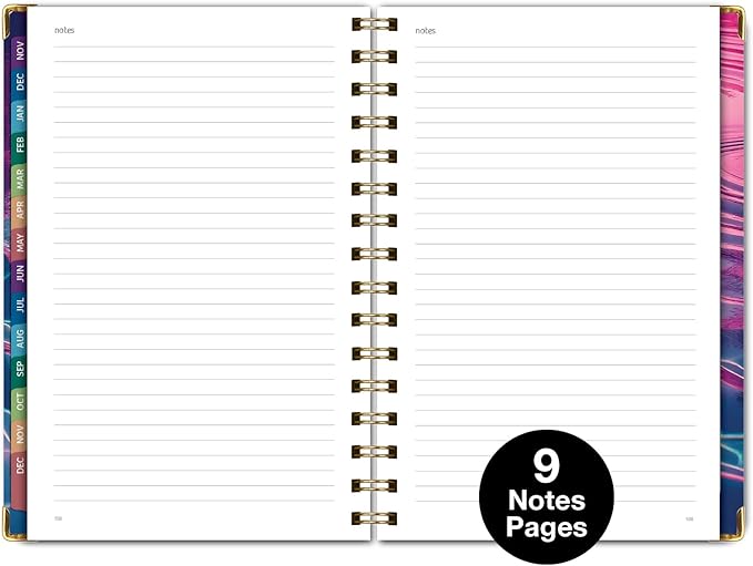 HARDCOVER 2026 Planner, 5.5"x8": 14 Months (November 2025 - December 2026), Daily Weekly Monthly Planner, Yearly Agenda, Bookmark, Pocket Folder and Sticky Note Set (Summer Bliss)