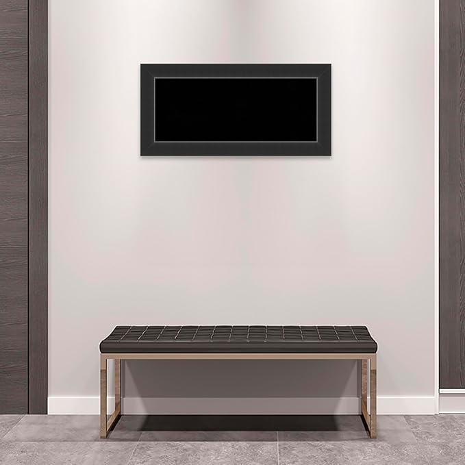 Amanti Art Black Cork Board for Wall, 17x35 Vision Board with Black Wood Frame, Medium Corkboard Office Decor for Home Organization, Modern Corkboard Pinboard to Display Items for Home Organization