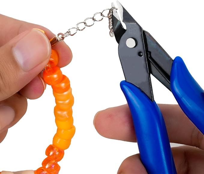 HongWay 5pcs Micro Flush Cutters With Internal Spring, 5 Inches Blue - Side and Diagonal Cutters for Electronics, Heating Wire, Model Sprue, Soft Copper Wire Snips