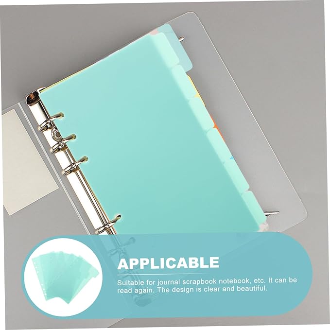 6 Sheets Aesthetic Index Dividers for Binder Planners Removable Tabbed Pages with Decorative Binder Pockets Easy to Arrange and Sort for Notebooks Spiral Notebook Accessories