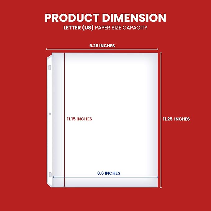 Office Werks 1000 Bulk Sheet Protectors, 8.5 X 11 Inch Clear Page for 3 Ring Binder, 35 Micron Plastic Sheet Sleeves, Durable Top Loading Paper Protector with Reinforced Holes Archival Safe