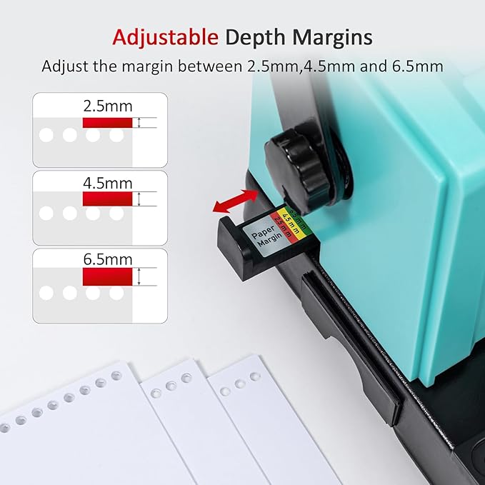 SAMHONG Spiral Coil Binding Machine - Electric Coil Inserter & 20-Sheet Punch (Letter/A4/A5) | 46 Fully Disengaging Dies | Adjustable Margins | Bind up to 440 Sheets | Free Coil Spines & Plier