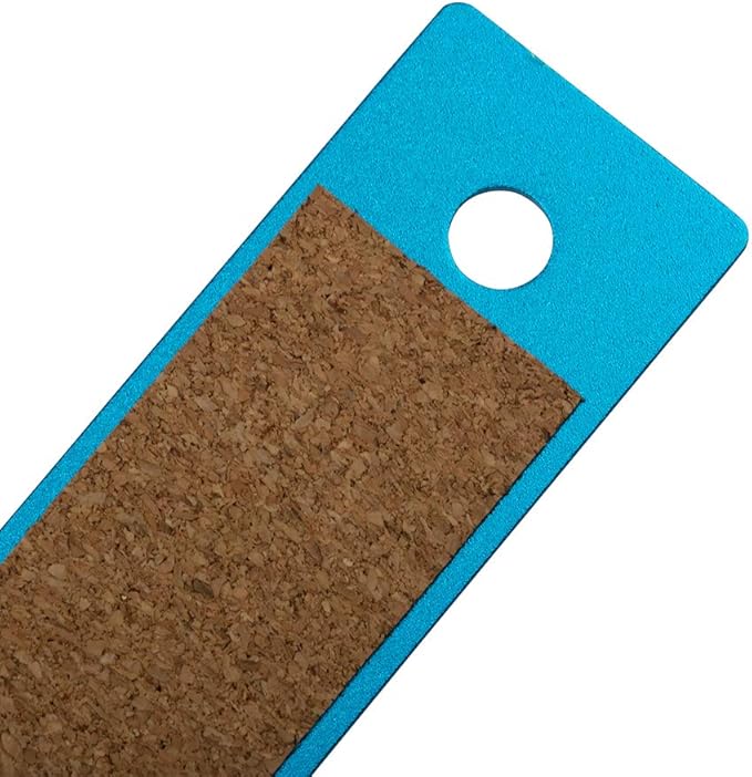 JAM PAPER Strong Aluminum Ruler - 12 Inch - Metal Ruler with Non-Skid Cork Backing - Blue Metallic - Sold Individually