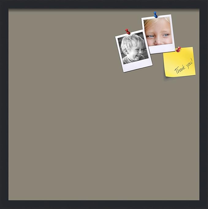 PinPix 22x22 Inch Cork Bulletin Board. This Decorative Framed Pin Board Comes with Pewter Design and a Satin Black Frame. Ideal for Home Office Decor or Message Board (PinPix-1812)