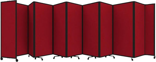 Versare Room Divider 360 Portable Wall Partition | Folding Panels | Large Freestanding Divider | Locking Wheels | Temporary Room Separator