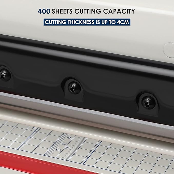 FAHKNS 17" Heavy Duty Guillotine Trimmer Paper Cutter,Cortadora de Papel 500 Sheets Paper Trimmer with Double Safety Protection Durable HSS Blade for Cutting Paper