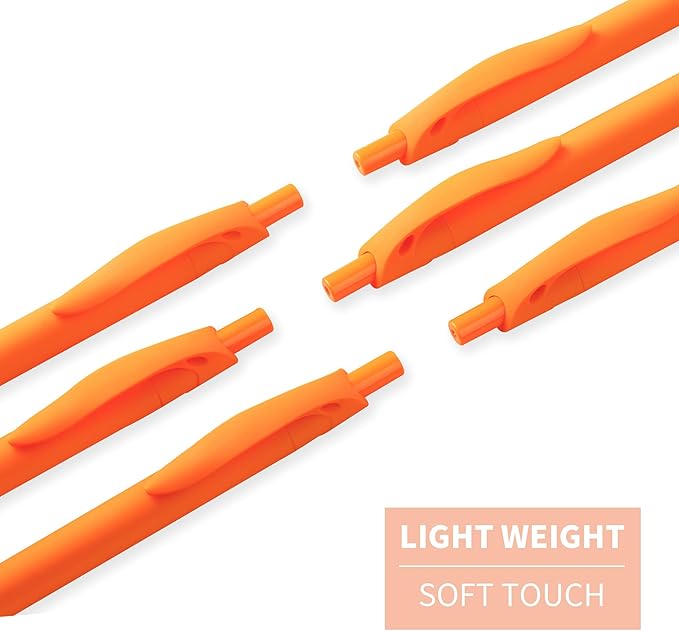 deegtran Pens Bulk, 50 Pack No Bleed Orange Click Pen, Wholesale Retractable Ballpoint Pens, Pens Medium Point, Smooth Ink Pen, 1.0MM Orange Ink