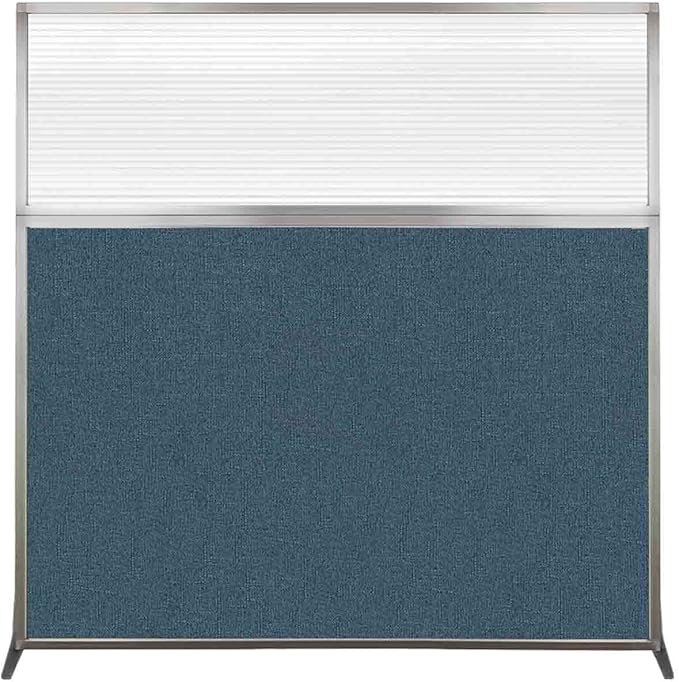 Versare Hush Screen Portable Room Divider | Workstation Wall Divider | Freestanding Privacy Hush Panels | Clear Fluted Windows | Fabric Office Divider Screen | Great for Room Separation