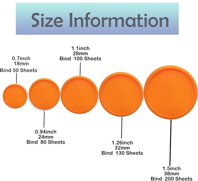 100pcs Discbound Notebook Discs DIY Planner Accessoriesfits for Tul,Levenger,Arc,Happy Planner,Talia(Orange,1.5inch/38mm)